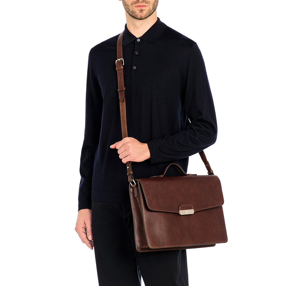 Medici | Valigetta da uomo in pelle invecchiata colore caffè