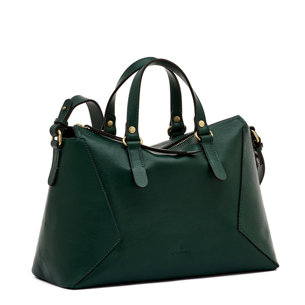Storia | Women's boston in leather color green oleandro