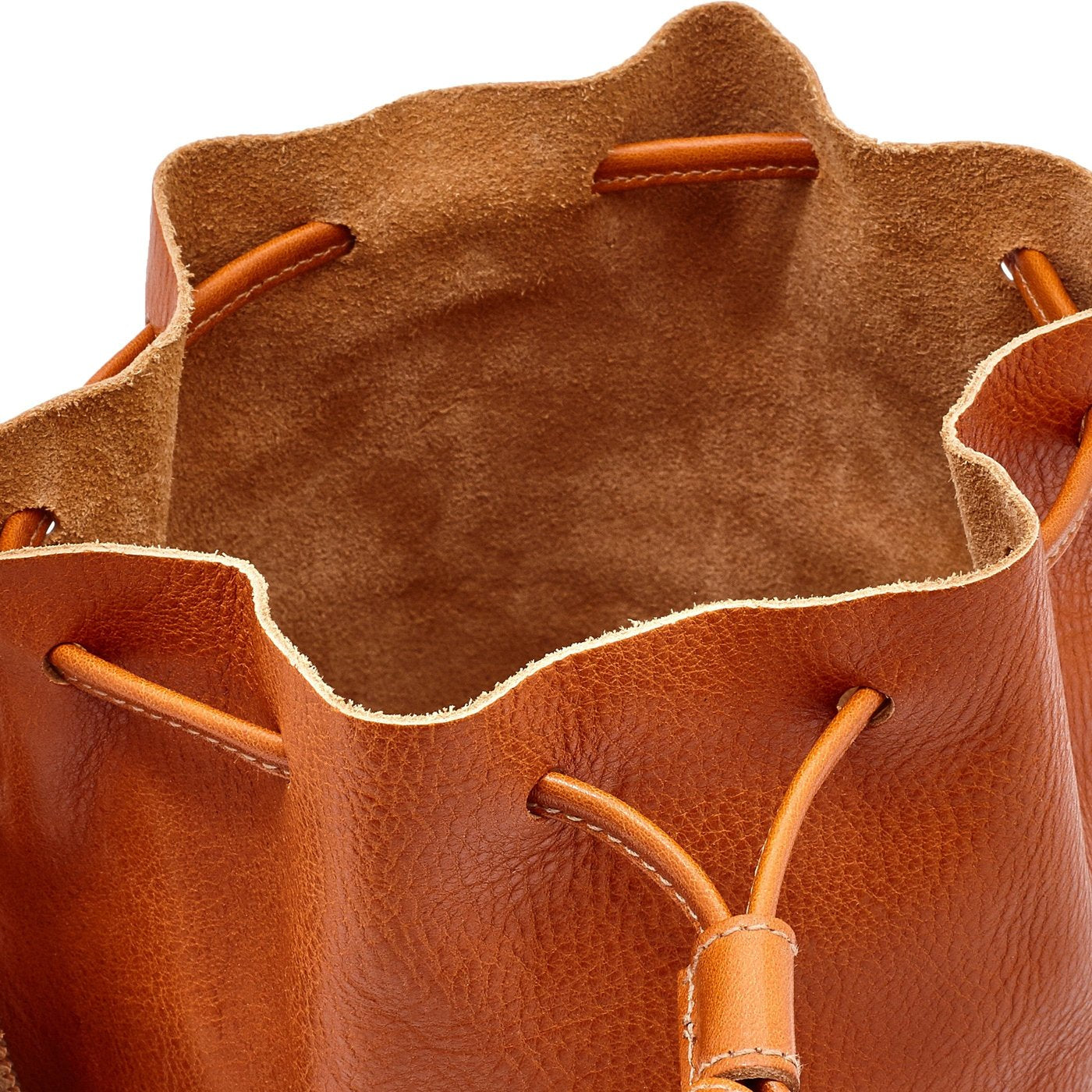 Silvia | Women's bucket bag in leather color caramel