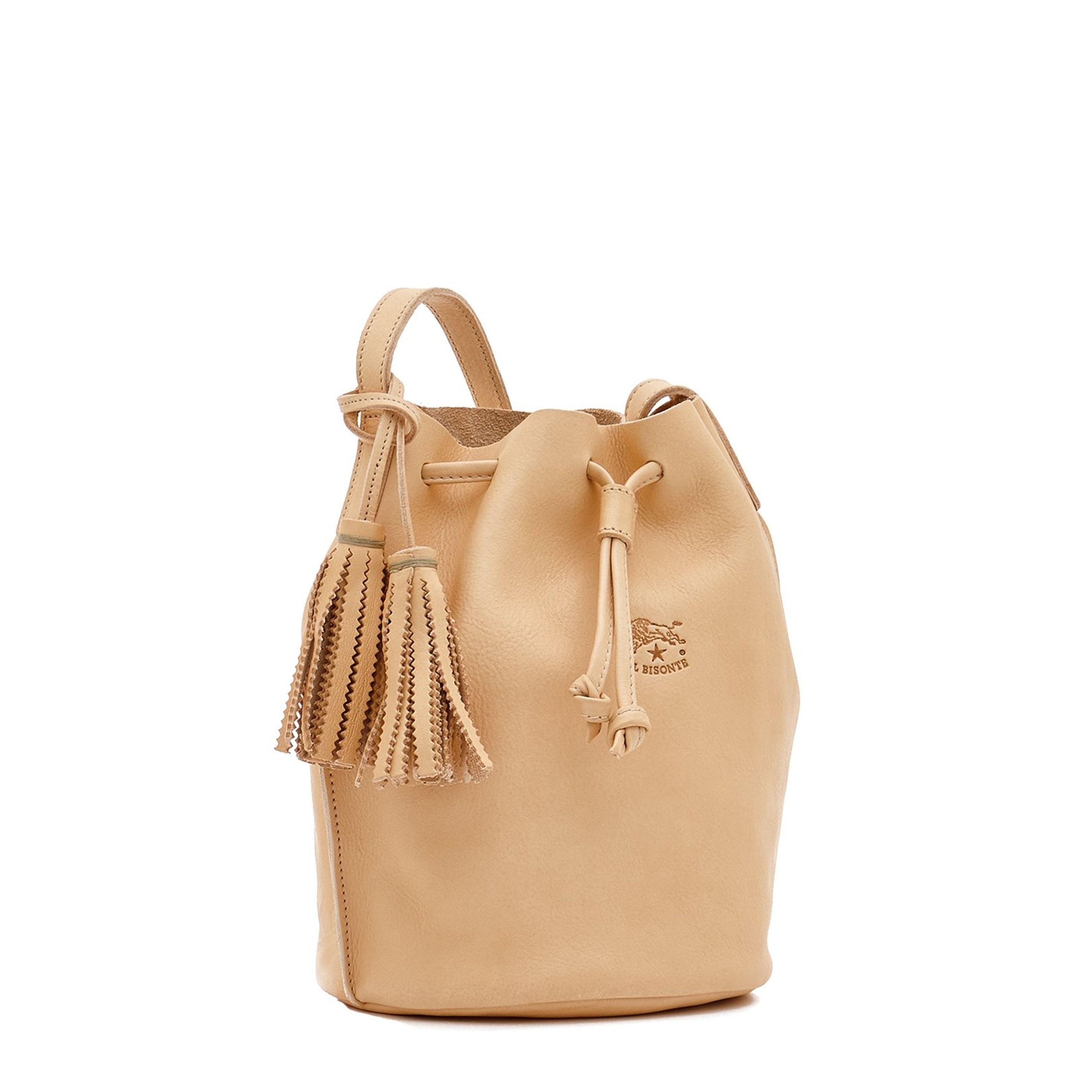 Silvia | Women's bucket bag in leather color natural