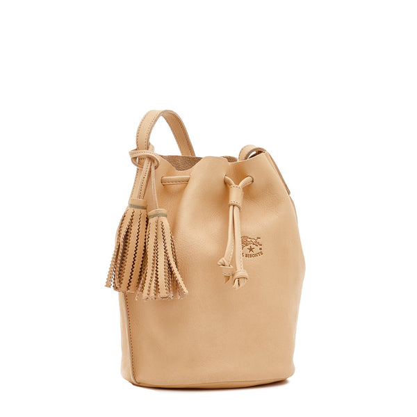 Silvia | Women's bucket bag in leather color natural