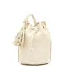Silvia | Women's bucket bag in leather color milk