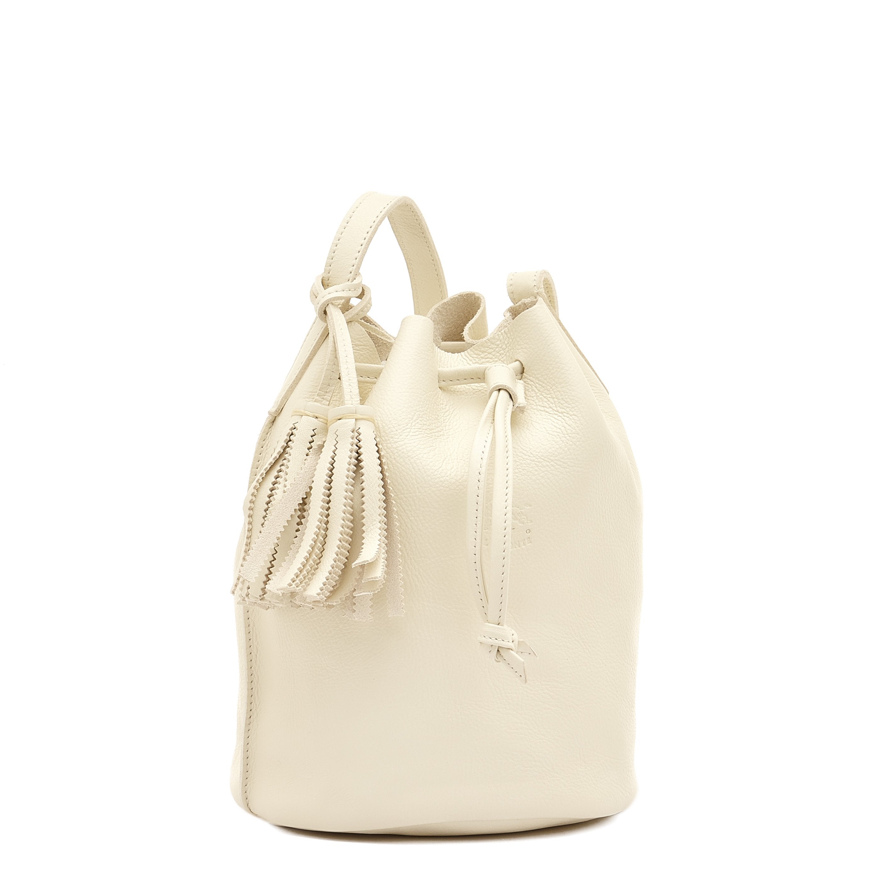 Silvia | Women's bucket bag in leather color milk