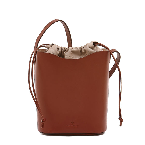 Roseto | Women's bucket bag in leather color red ruggine