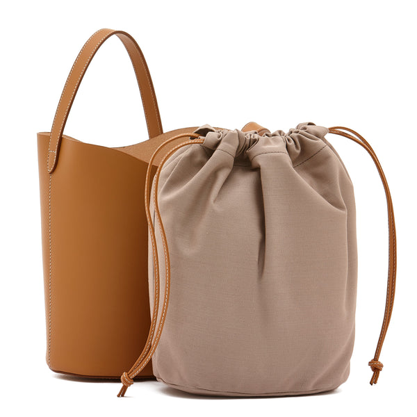 Roseto | Women's Bucket Bag in Leather color Natural