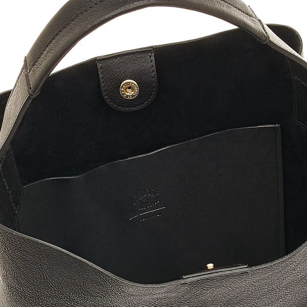 Le Laudi | Women's Bucket Bag in Vintage Leather color Black