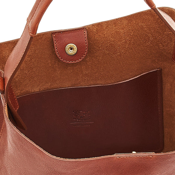 Le laudi | Women's bucket bag in vintage leather color sepia