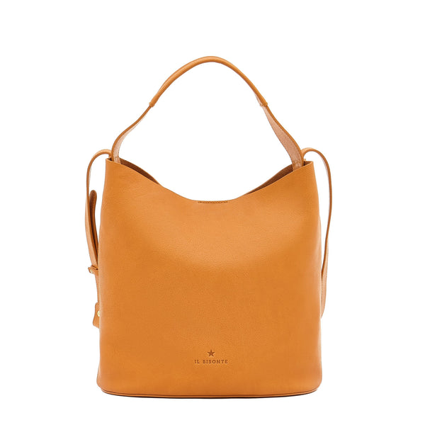 Le laudi | Women's bucket bag in vintage leather color natural