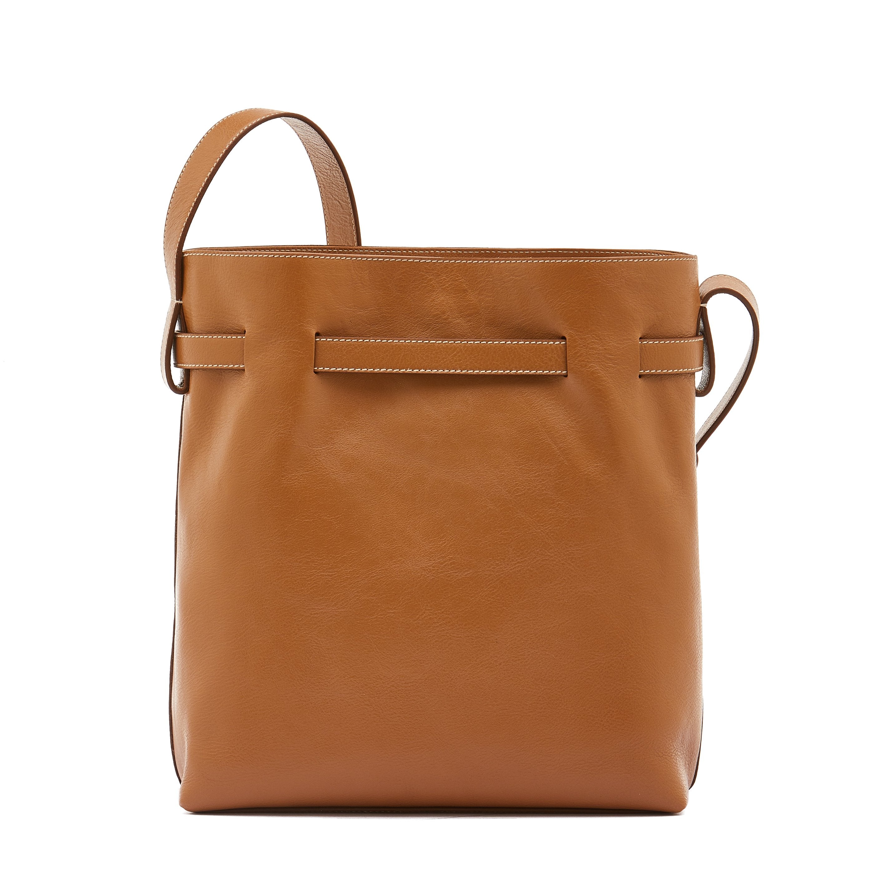 Elisa | Women's bucket bag in leather color gianduia