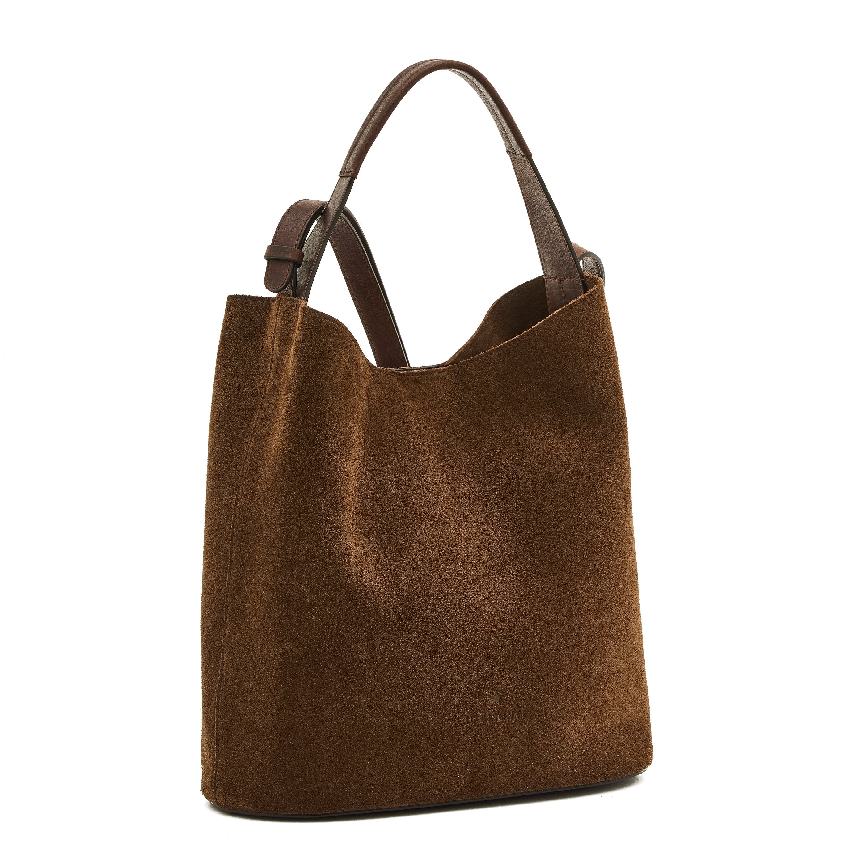Le laudi Sac seau pour femme en suede couleur brun foncé – Il