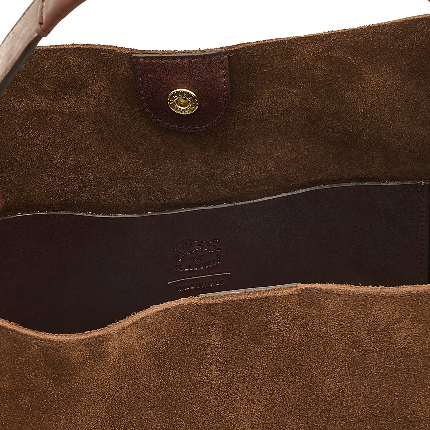 Le laudi | Women's bucket bag in suede color dark brown