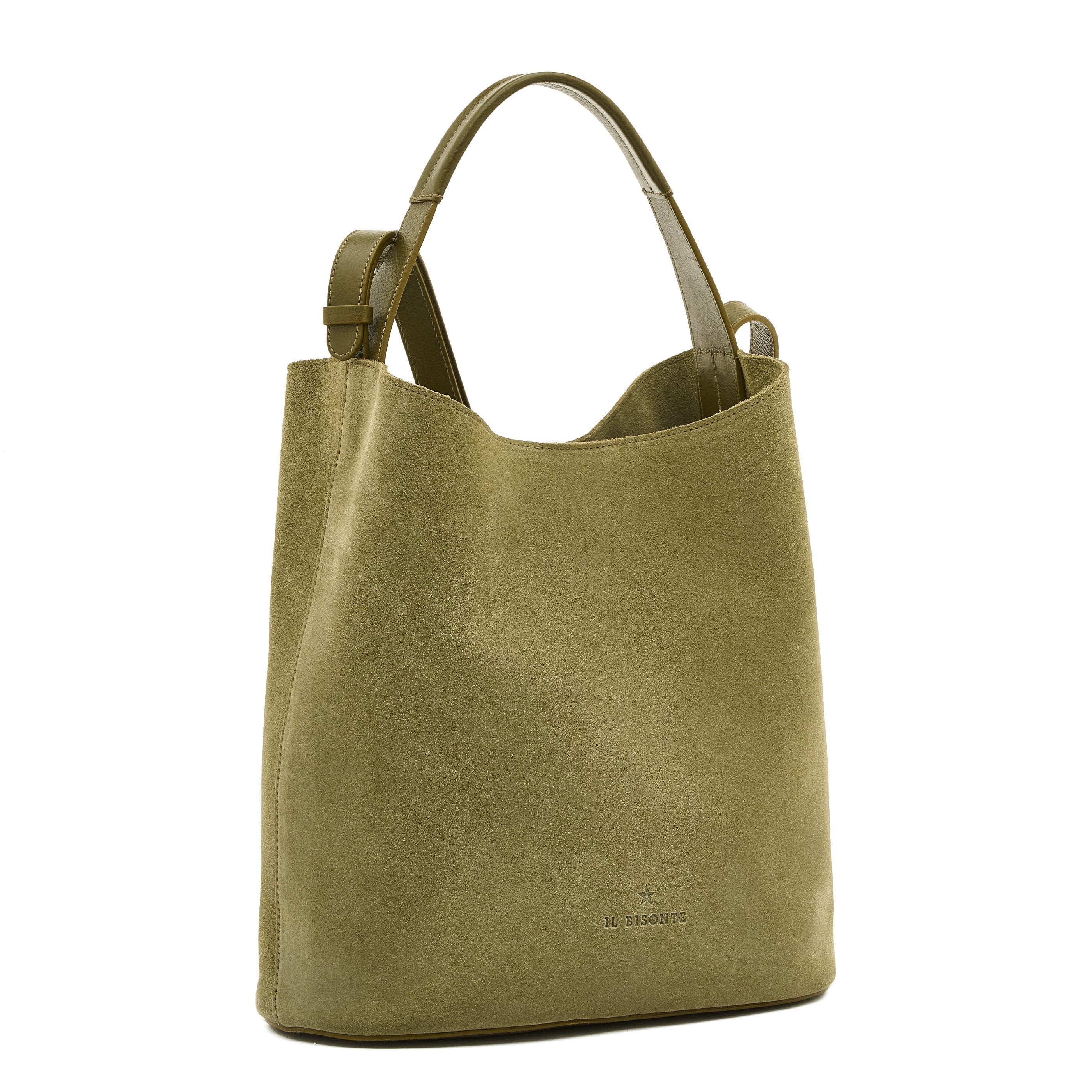 Le laudi | Women's bucket bag in suede color bamboo