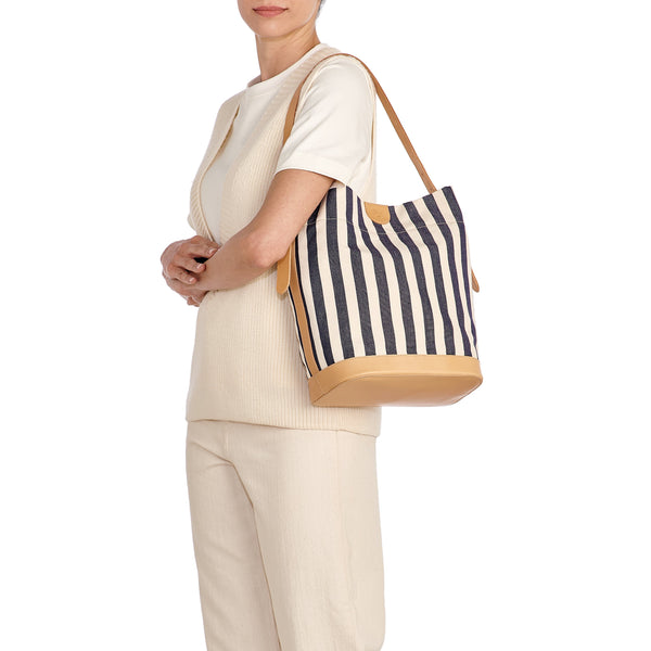 Borsa a secchiello da donna in tessuto colore multicolor