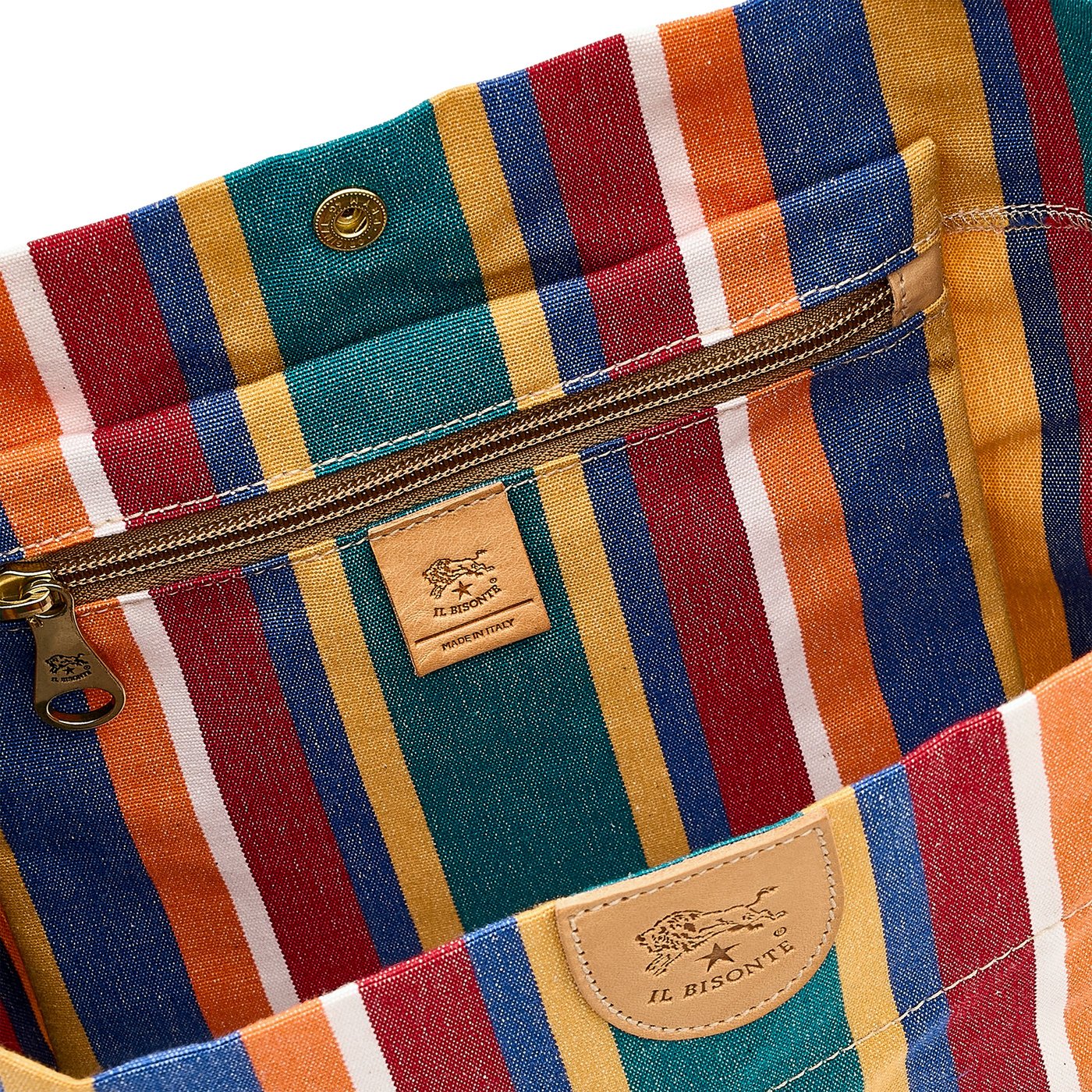 Borsa a secchiello da donna in tessuto colore multicolor