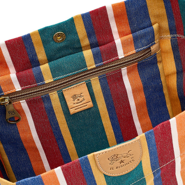 Borsa a secchiello da donna in tessuto colore multicolor