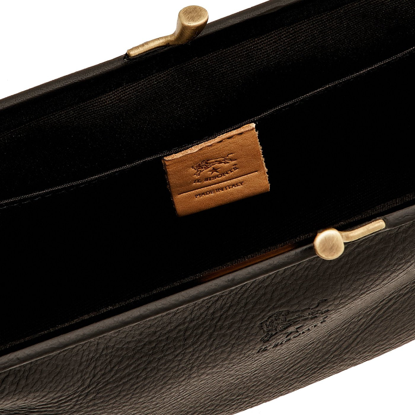 Women's clutch bag in leather color black – Il Bisonte
