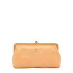 Women's clutch bag in leather color natural