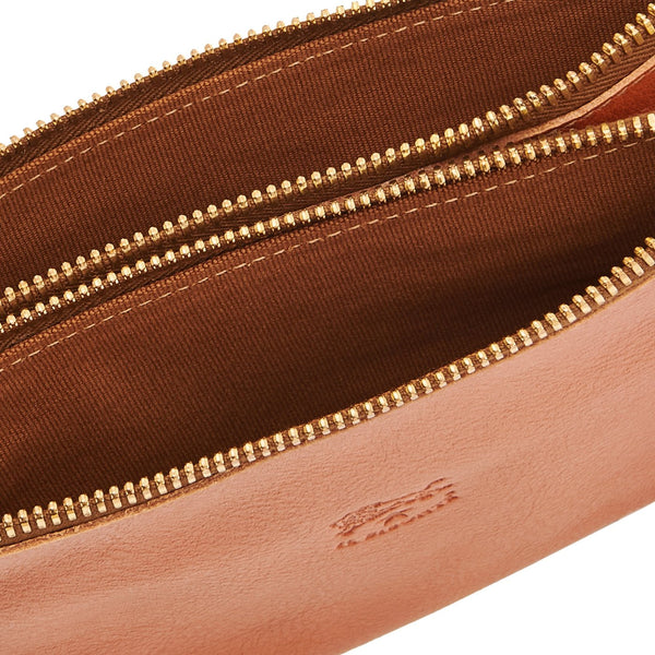 Talamone | Women's clutch bag in leather color caramel