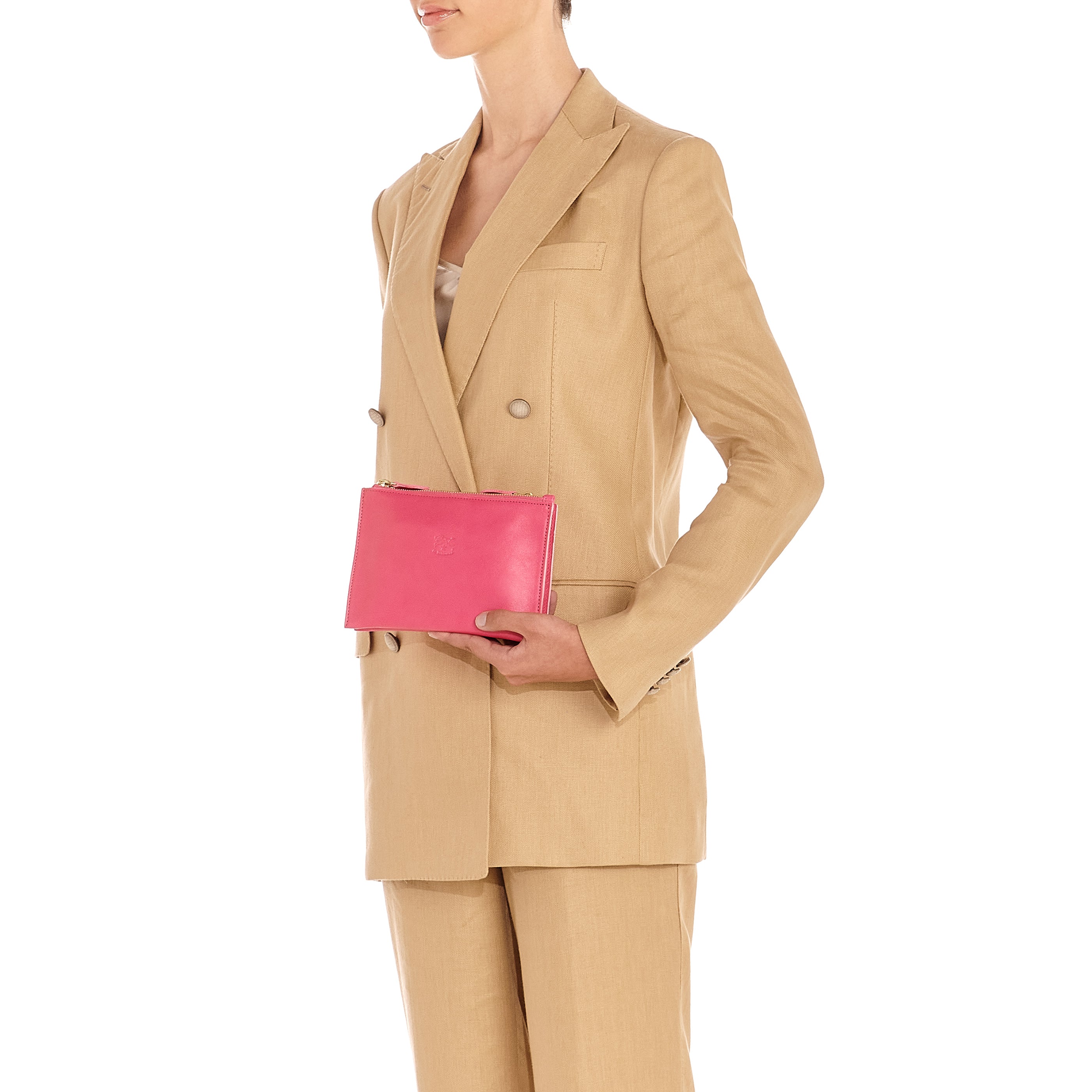 Talamone | Women's clutch bag in leather color azalea