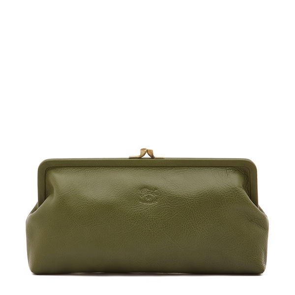 Manuela | Women's clutch bag in leather color cypress