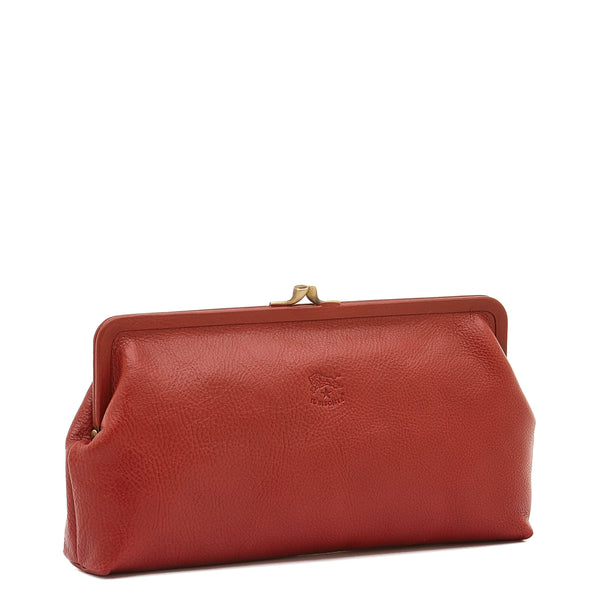 Manuela | Women's Clutch Bag in Leather color Red