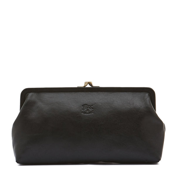 Manuela | Women's Clutch Bag in Calf Leather color Black