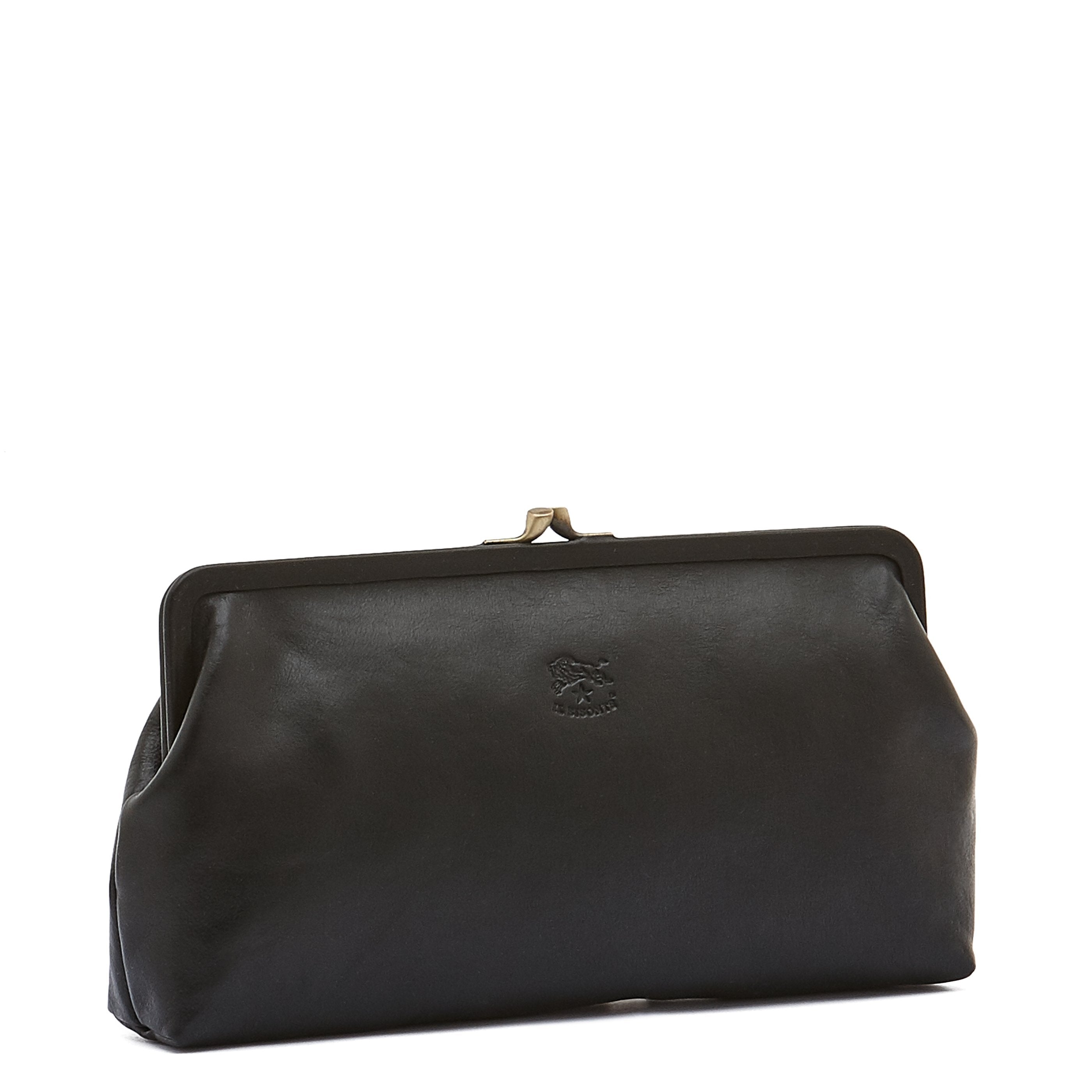 Manuela | Women's clutch bag in calf leather color black