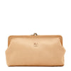 Manuela | Women's clutch bag in calf leather color natural