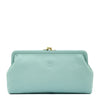 Manuela | Women's clutch bag in leather color sky blue botticelli