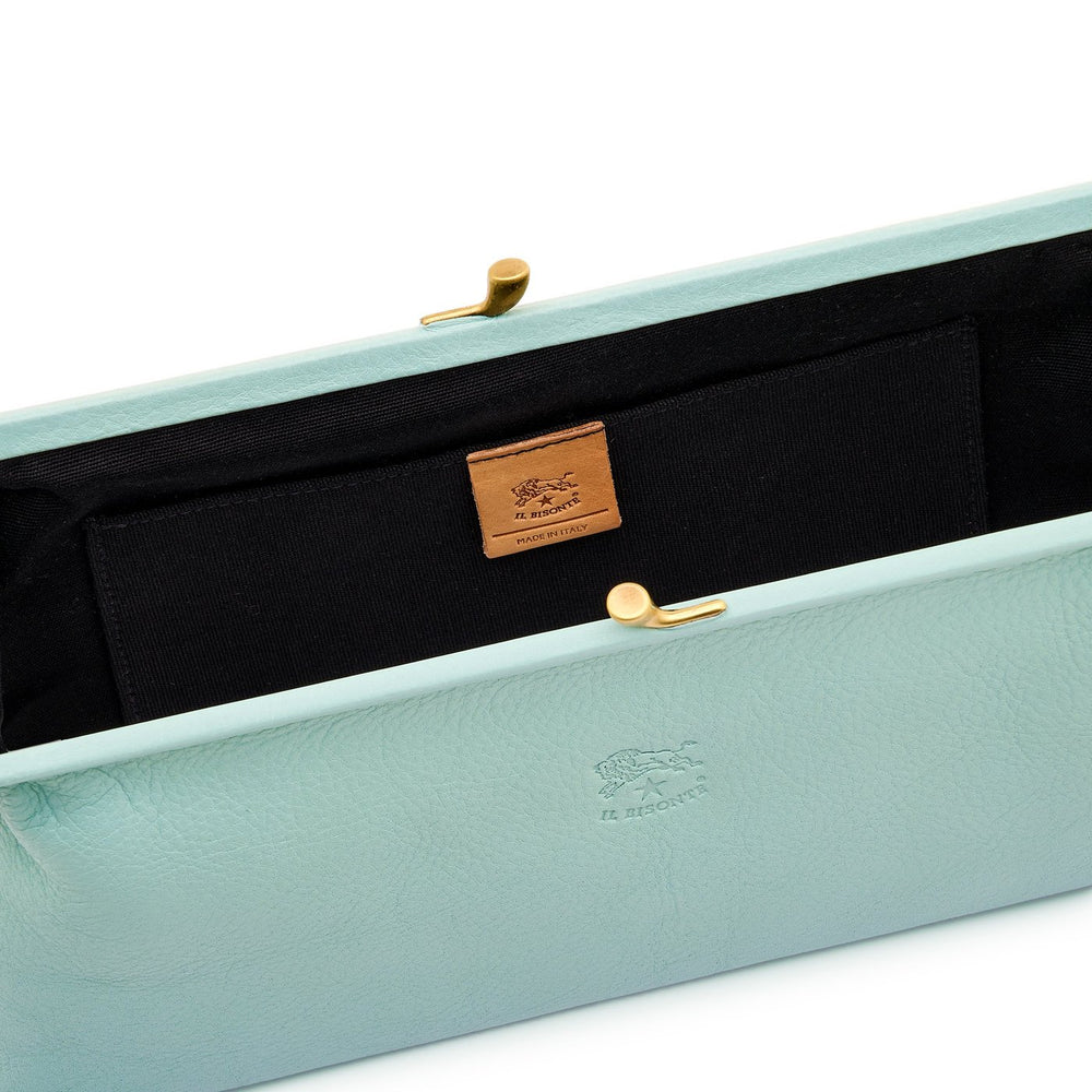 Manuela | Women's clutch bag in leather color sky blue botticelli