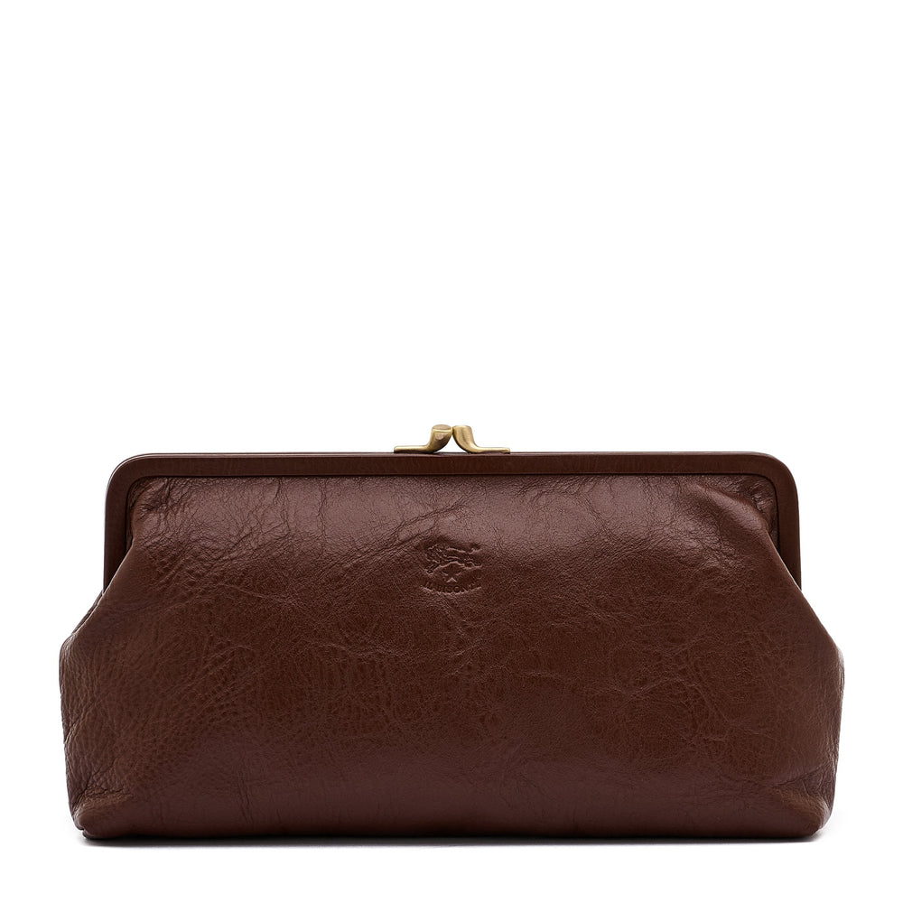 Manuela | Pochette da donna in pelle colore arabica