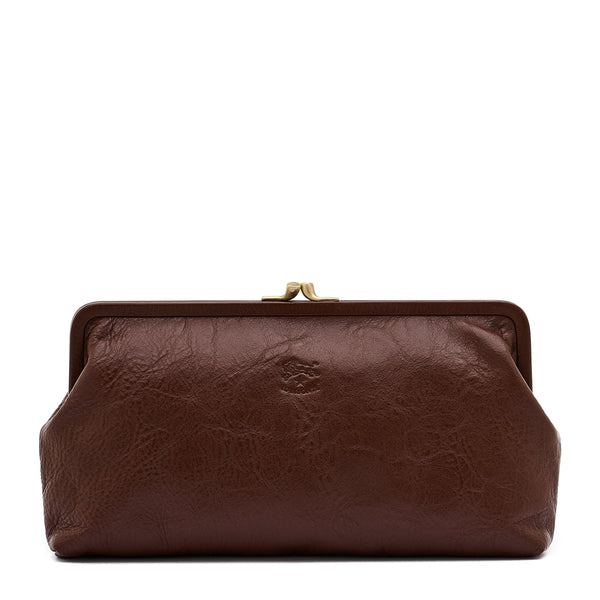 Manuela | Pochette da donna in pelle colore arabica