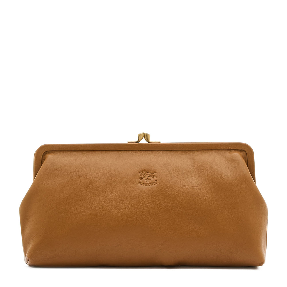 Manuela | Pochette pour femme en cuir couleur gianduia