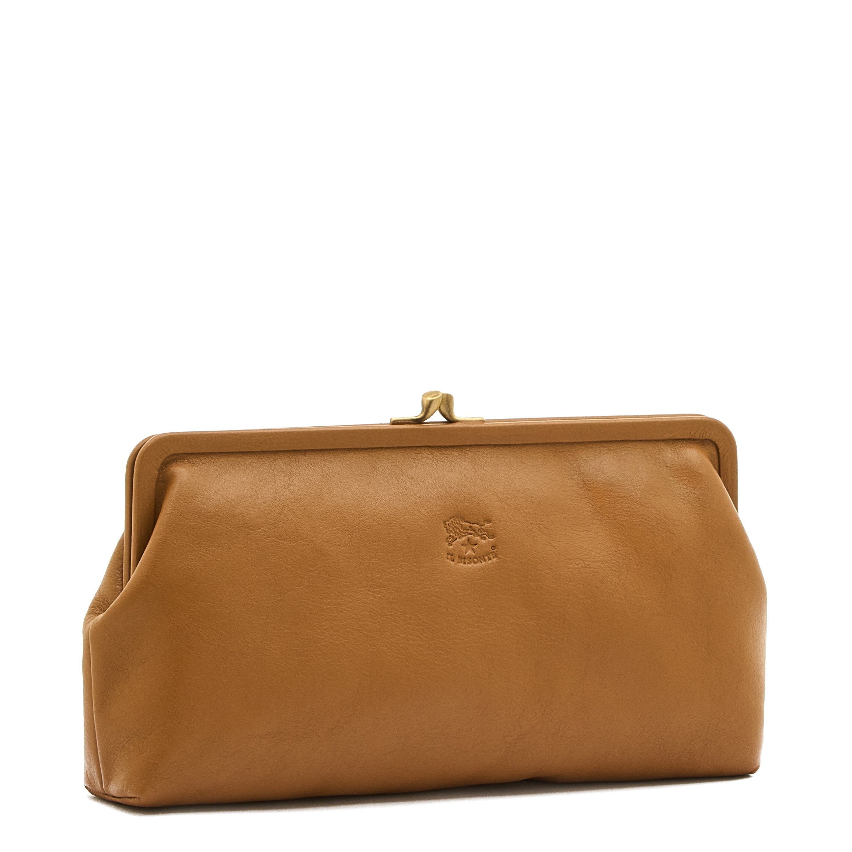 Manuela | Pochette pour femme en cuir couleur gianduia