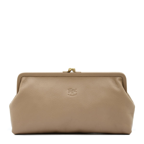 Manuela | Women's clutch bag in leather color beige vasari