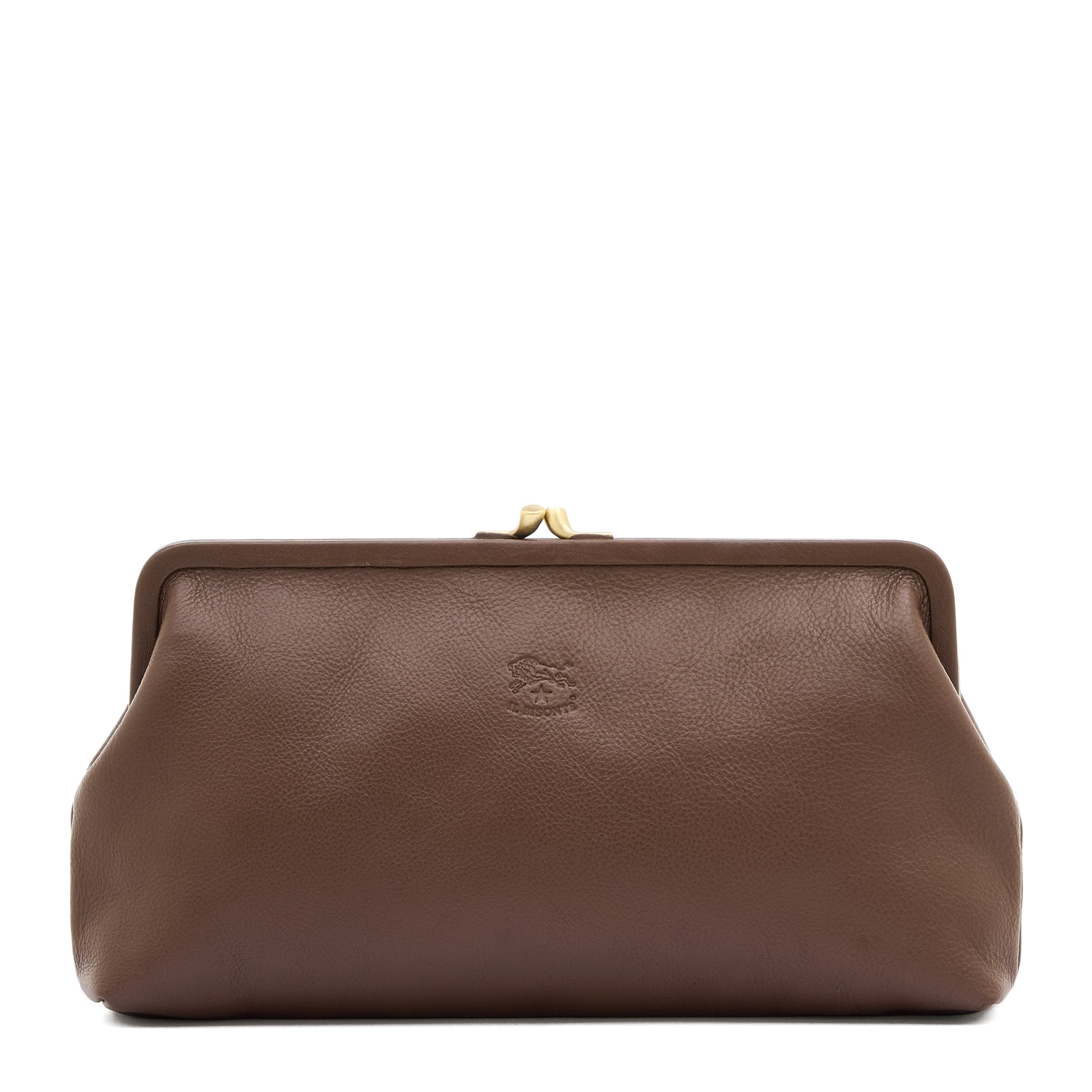 Manuela | Pochette da donna in pelle colore marrone tabacco — 
front view
 — 1 of 4