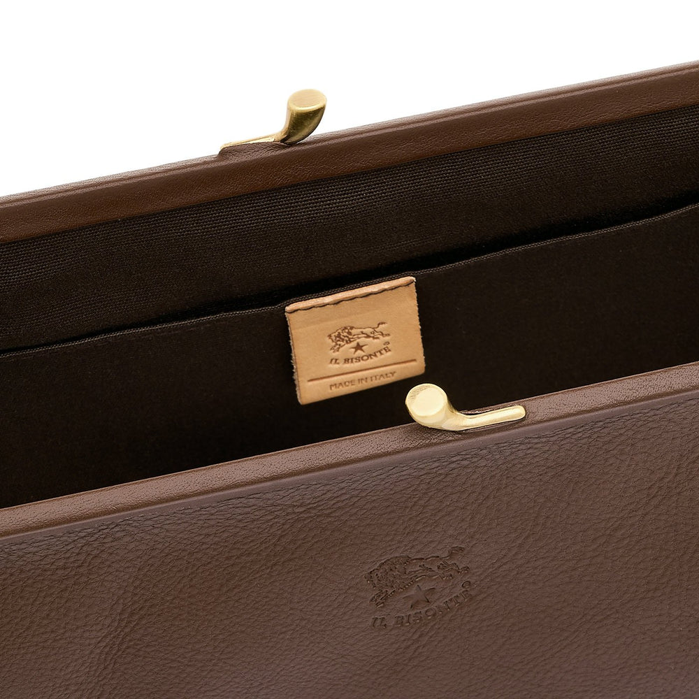 Manuela | Pochette da donna in pelle colore marrone tabacco — 
interior detail view
 — 4 of 4