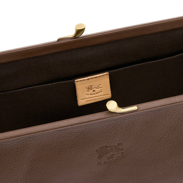 Manuela | Pochette da donna in pelle colore marrone tabacco