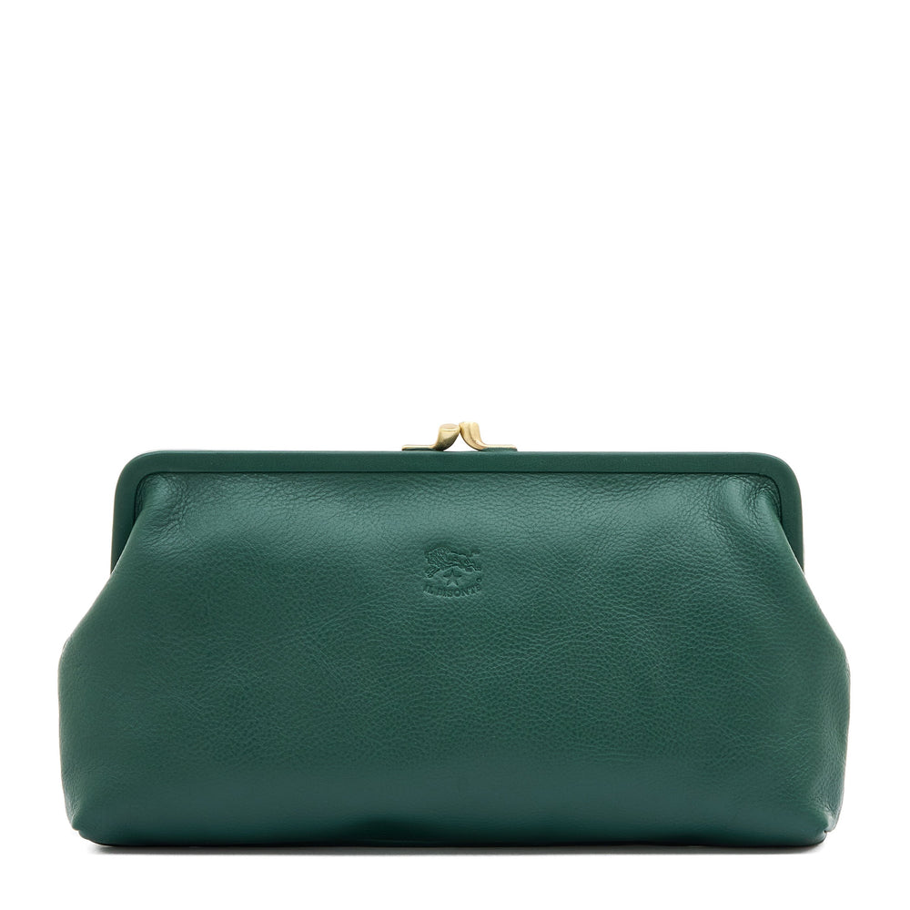 Manuela | Pochette da donna in pelle colore verde oleandro — 
front view
 — 1 of 4