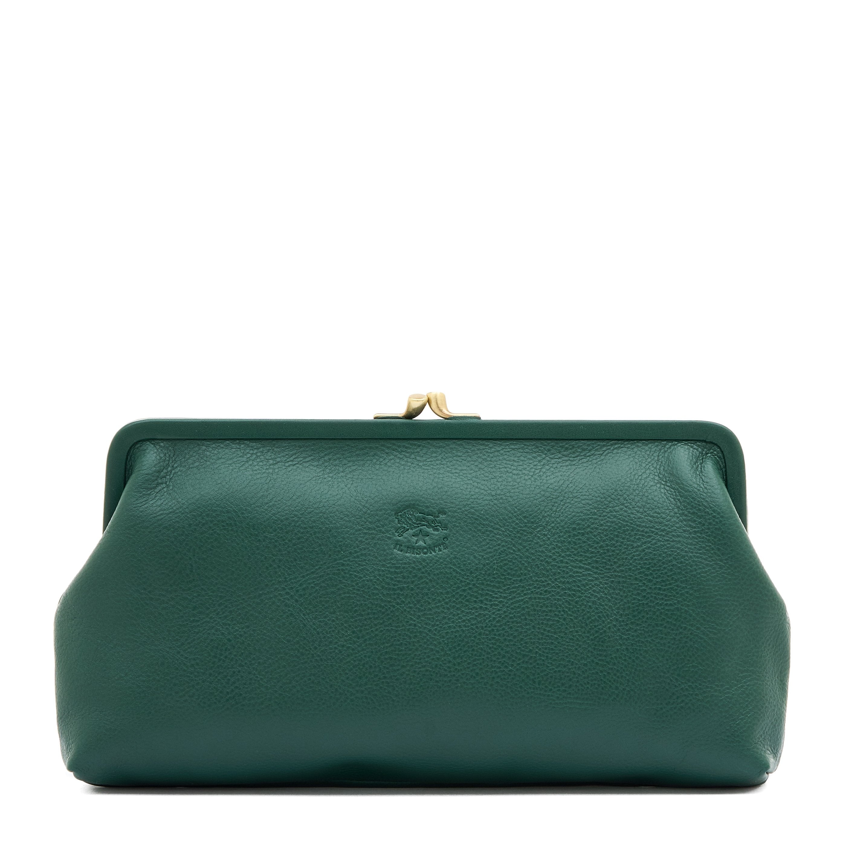 Manuela | Pochette da donna in pelle colore verde oleandro — 
front view
 — 1 of 4