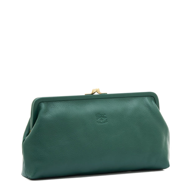 Manuela | Pochette da donna in pelle colore verde oleandro
