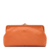Manuela | Women's clutch bag in leather color orange pontormo