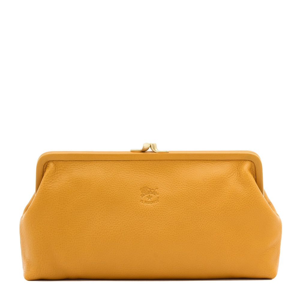 Manuela | Pochette da donna in pelle colore giallo narciso — 
front view
 — 1 of 4