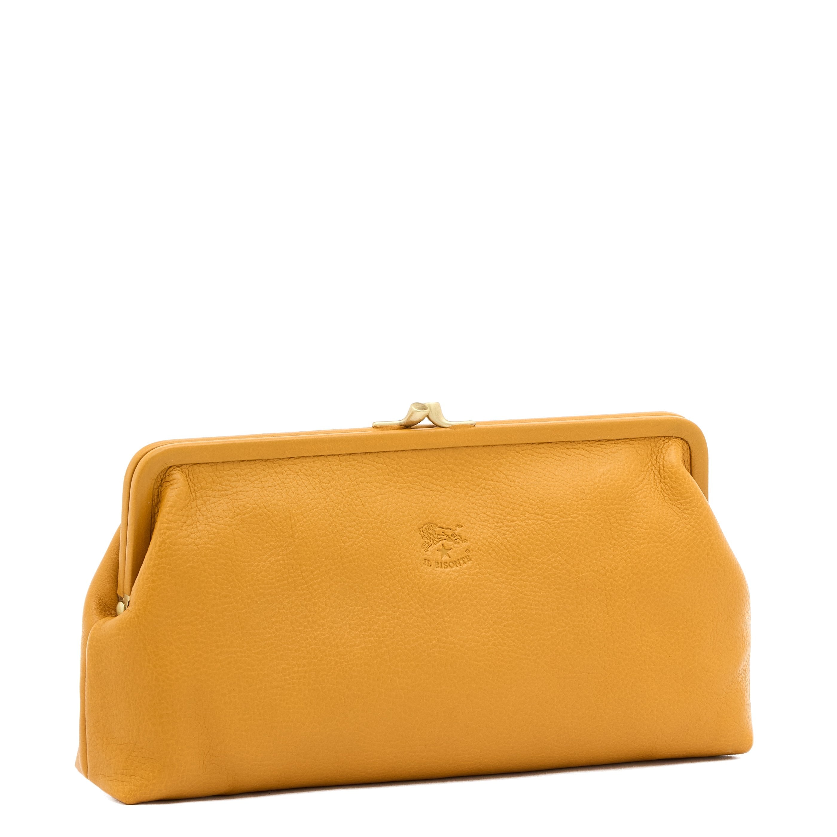 Manuela | Pochette da donna in pelle colore giallo narciso — 
side view
 — 3 of 4