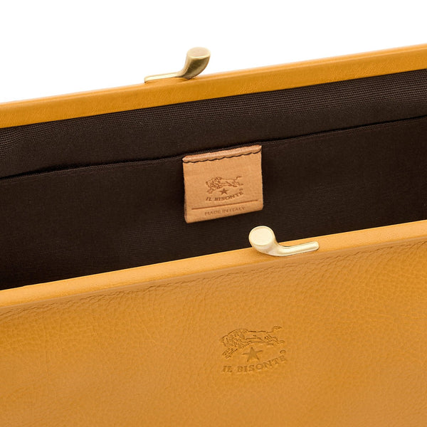Manuela | Pochette da donna in pelle colore giallo narciso