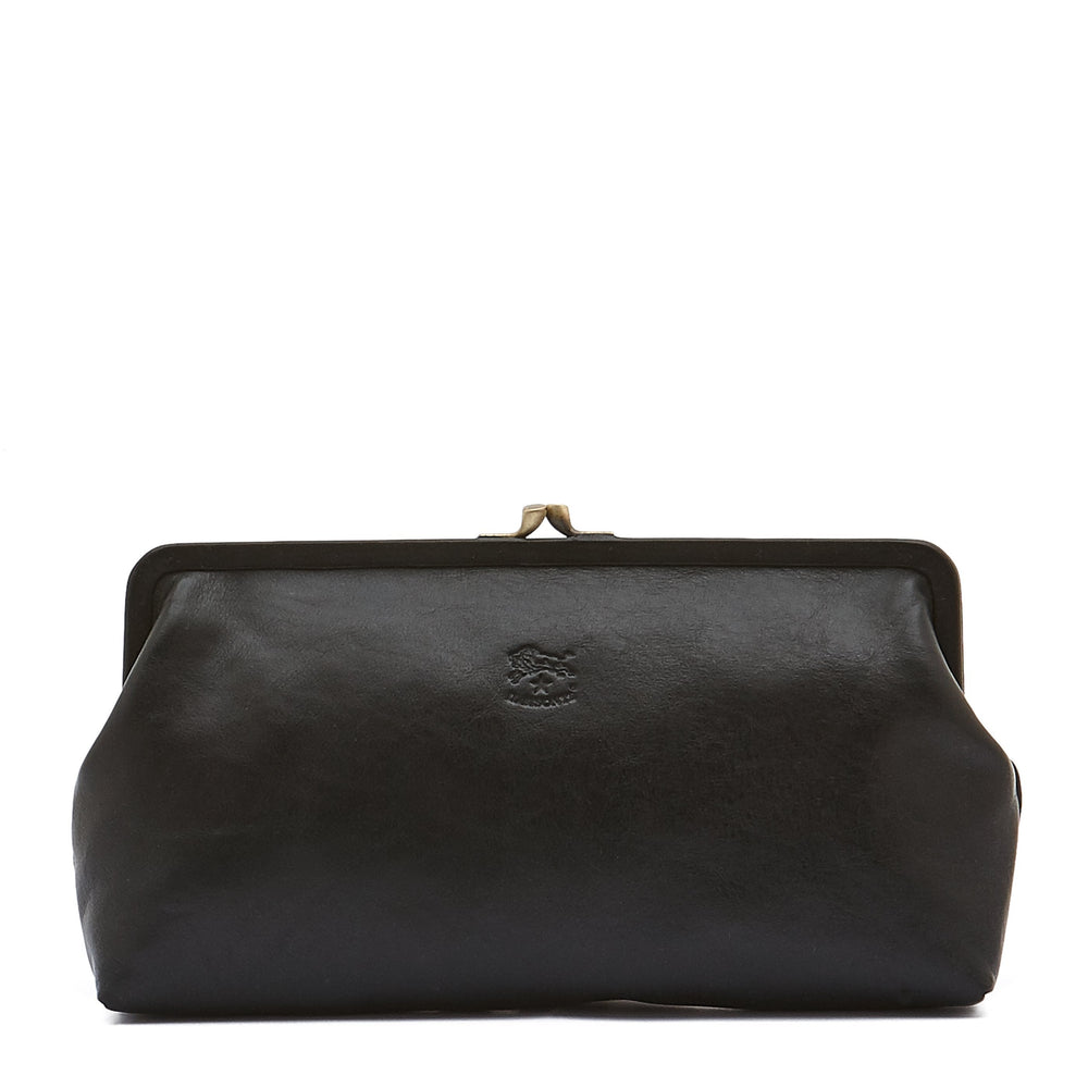 Manuela Women's clutch bag in leather color black