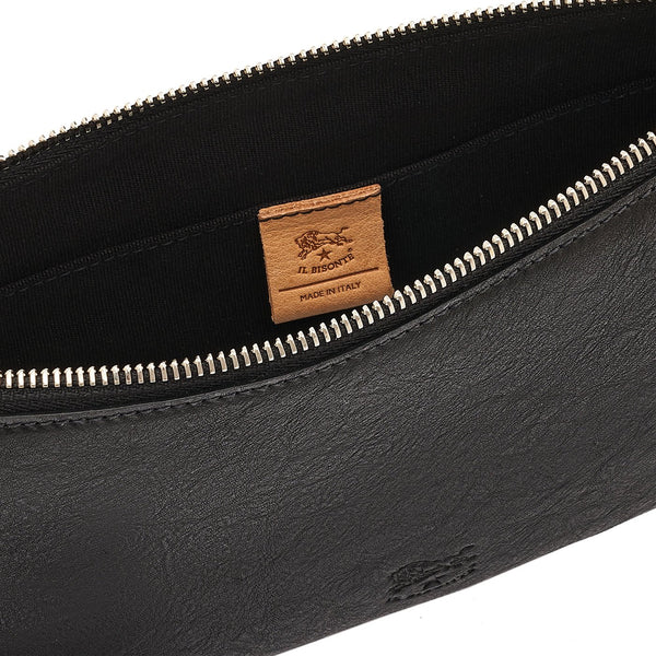 Oriuolo | Men's clutch bag in vintage leather color black