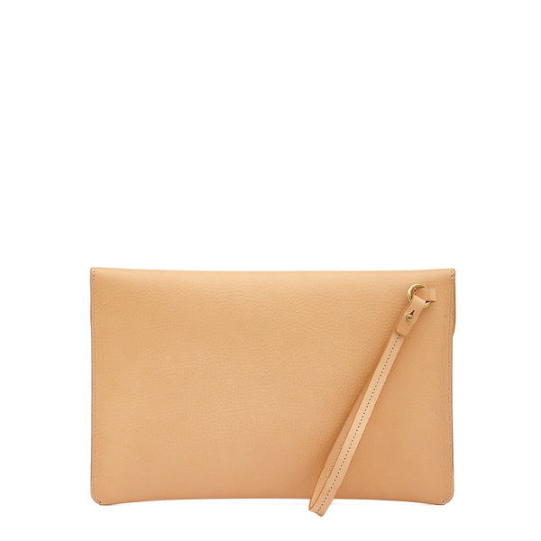 Esperia | Women's Clutch Bag in Leather color Natural