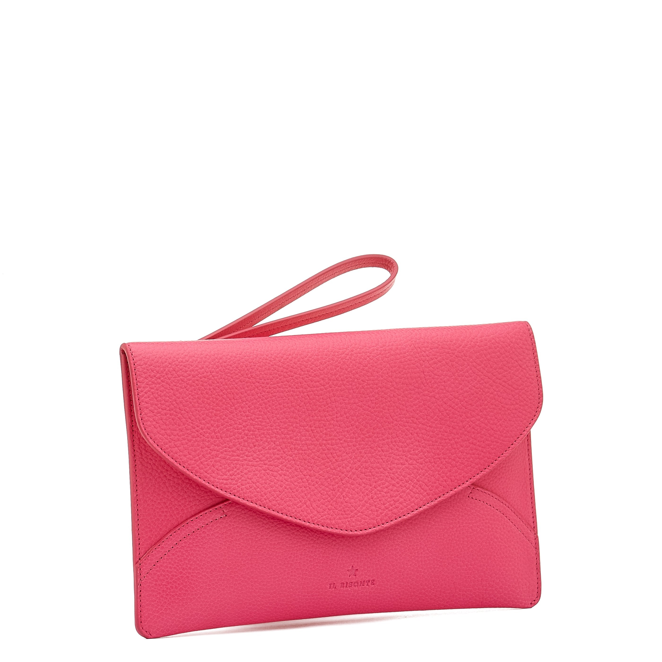 Esperia | Women's Clutch Bag in Leather color Azalea