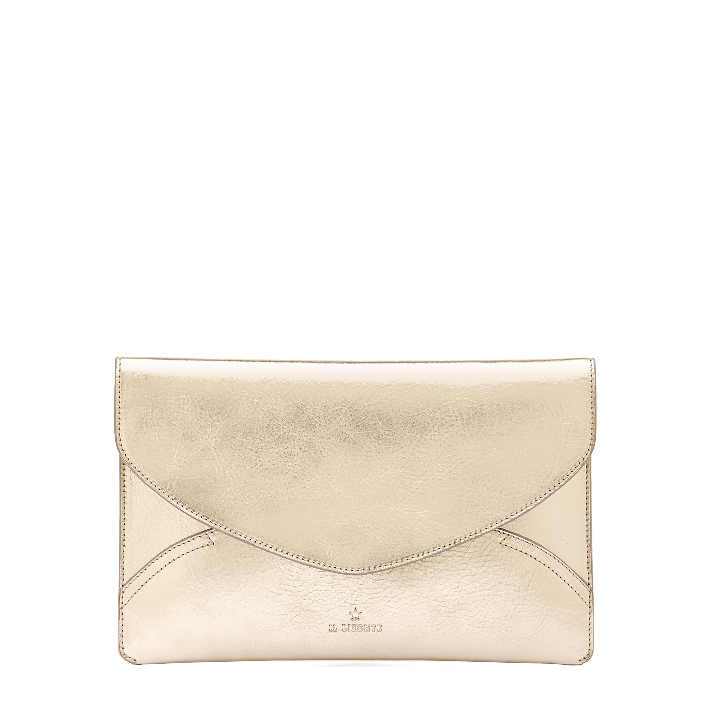 Esperia | Women's Clutch Bag in Metallic Leather color Metallic Platinum